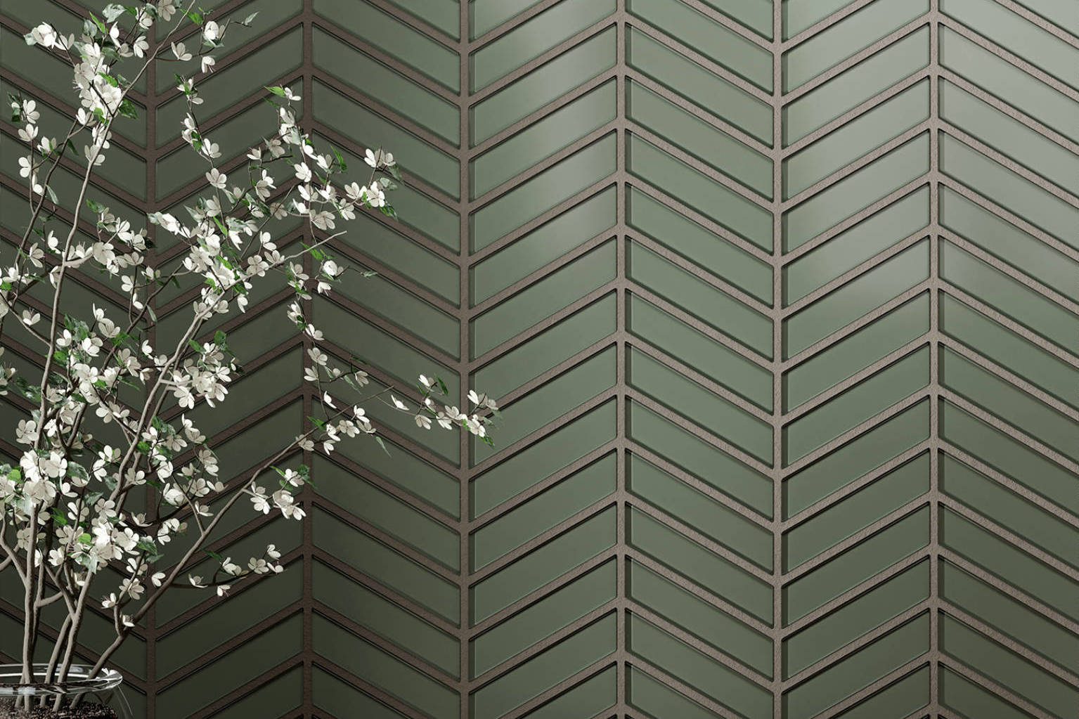 Bliss Element Smoke Chevron Mosaic | Garcia Imported Tile