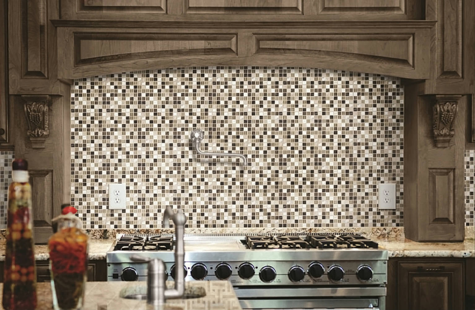 Bliss Cappucinno Glass Stone Blend Mosaic 0 | Garcia Imported Tile