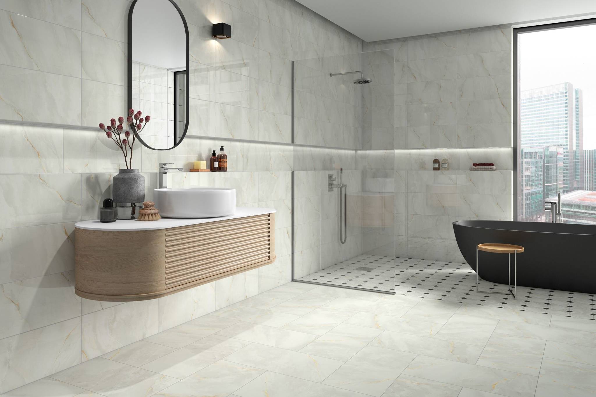 Venezia White 12x24 and 10x30 1 | Garcia Imported Tile