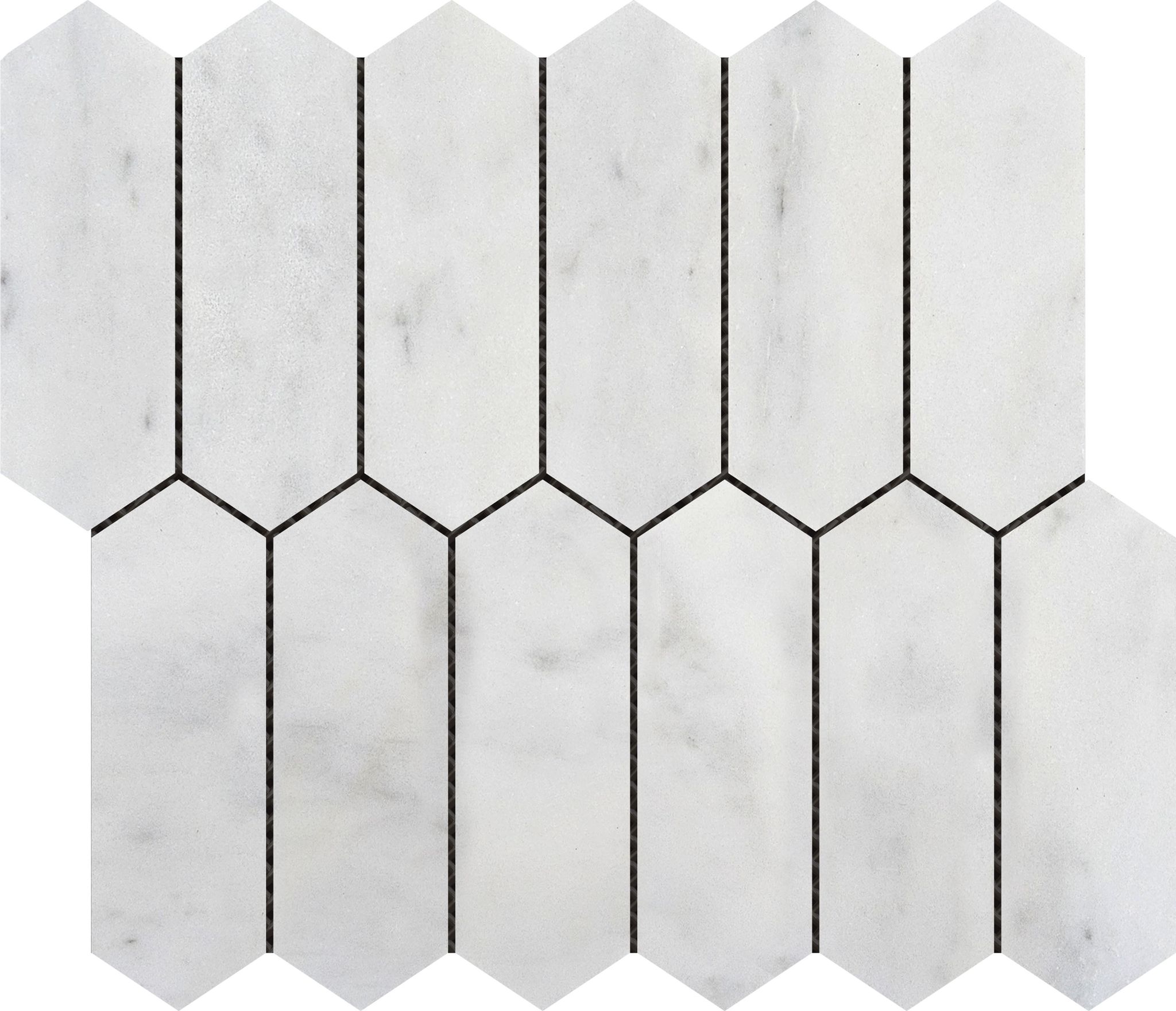 2"x6" Picket White Grey Marble | Garcia Imported Tile