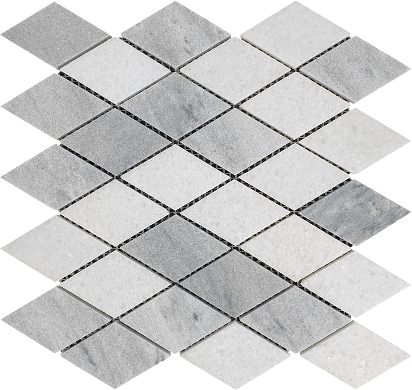 Grey White Multicolor Marble Diamond Honed 11.4"x11.3" | Garcia Imported Tile