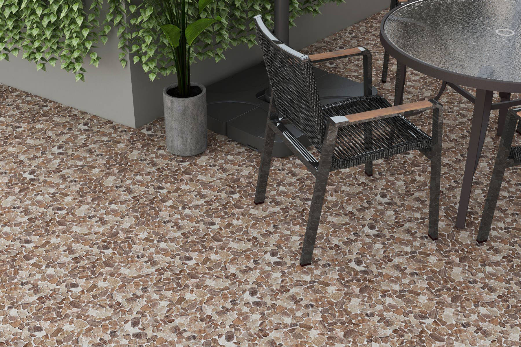 Mini Opus Matte Beige Brown Marble Stone Interlocking  | Garcia Imported Tile