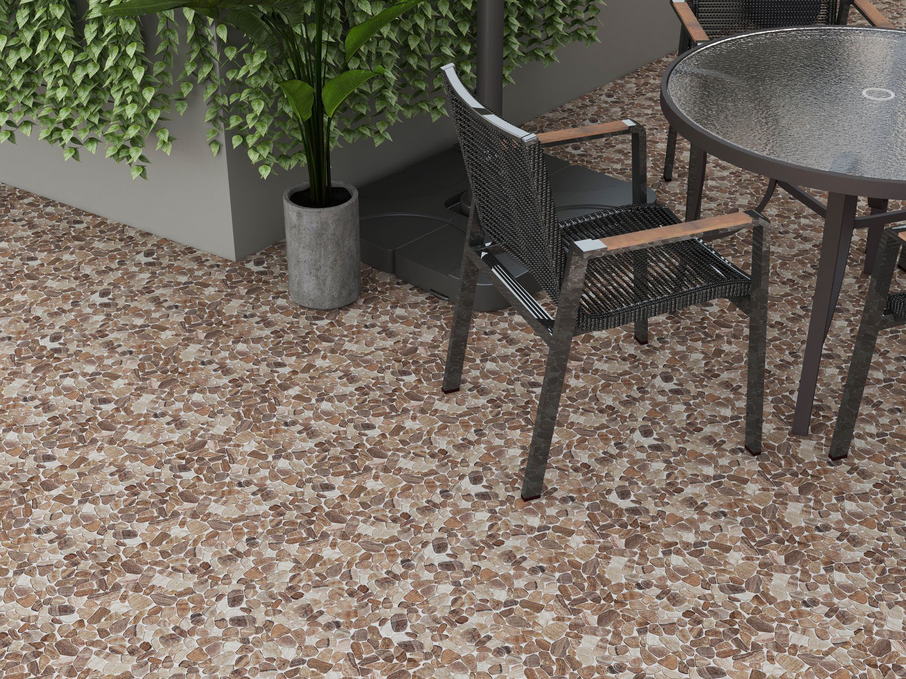 Mini Opus Matte Beige Brown Marble Stone Interlocking  | Garcia Imported Tile