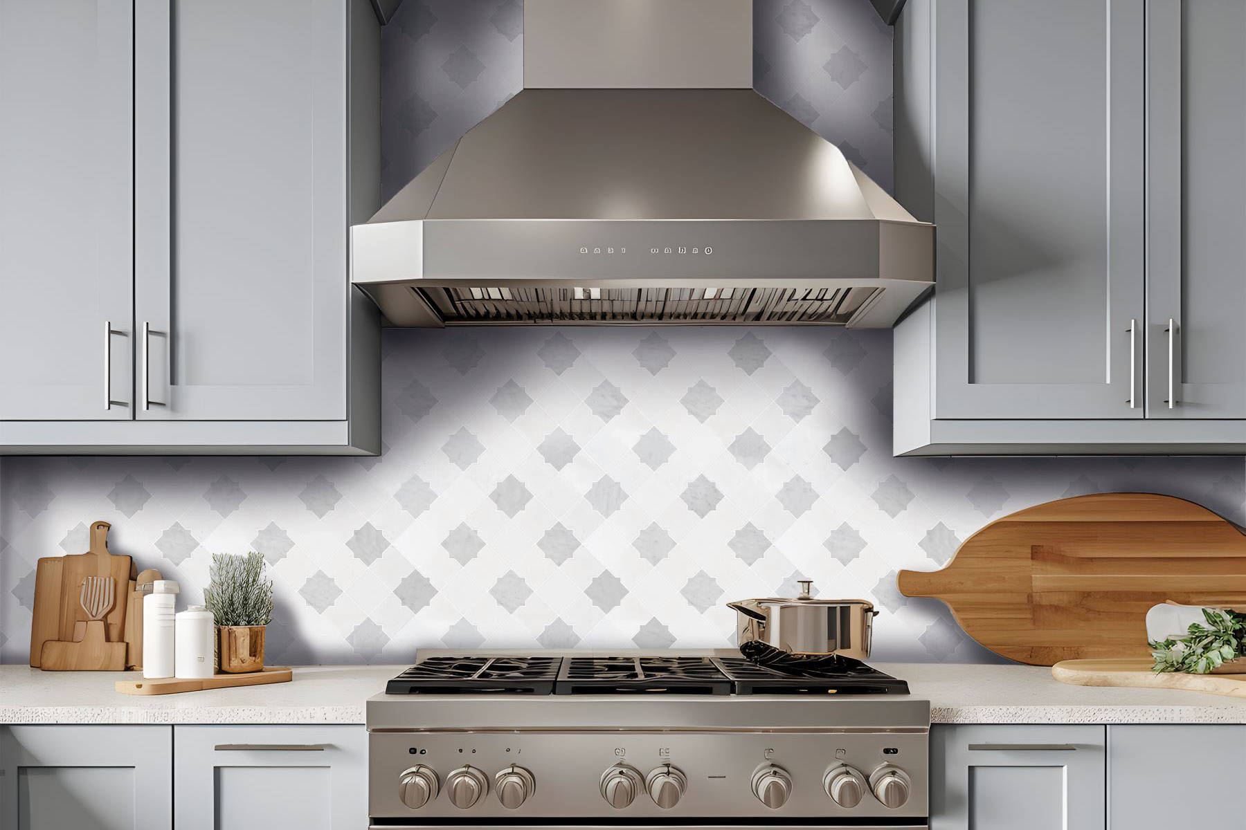 Star & Square White & Grey Mix Marble 2 | Garcia Imported Tile