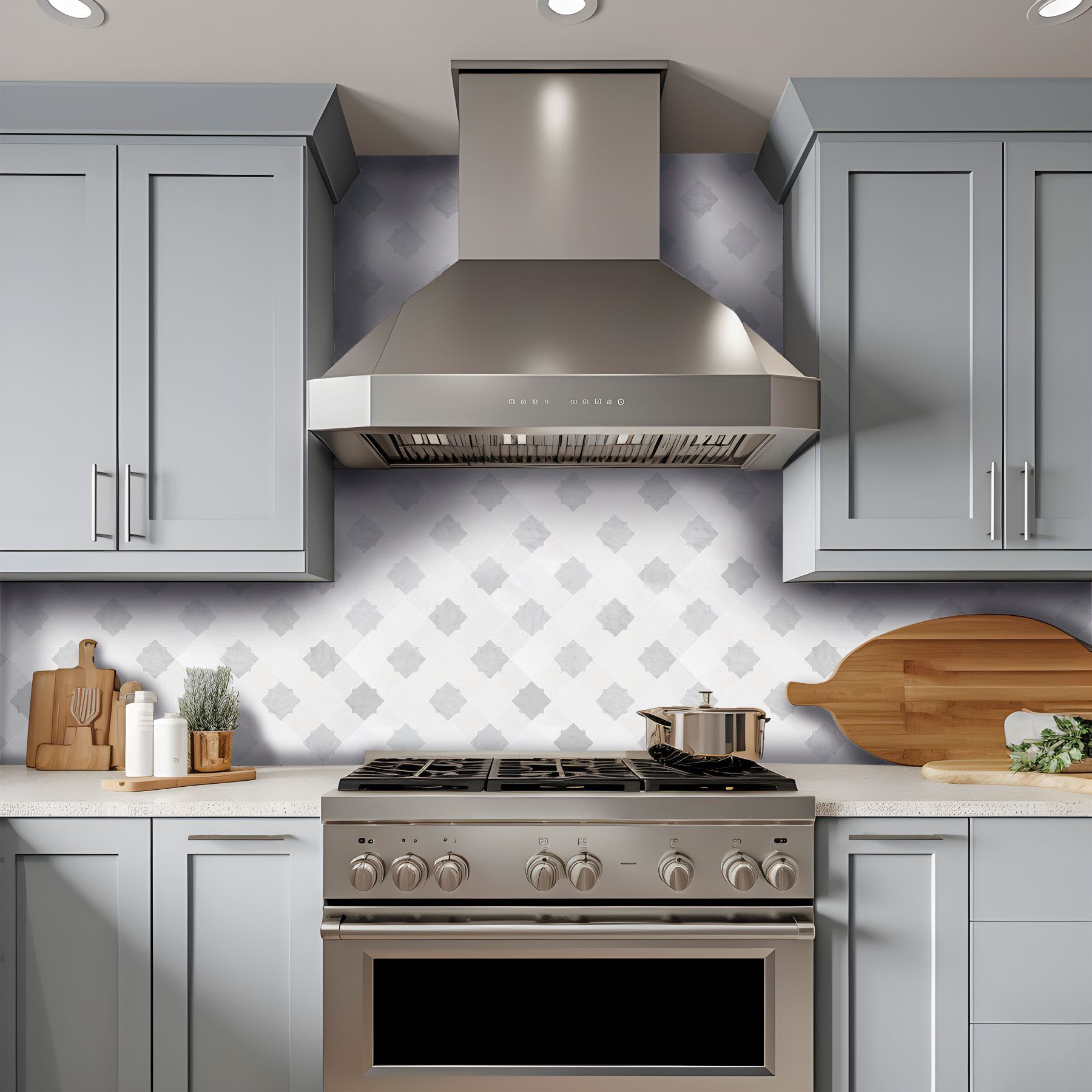 Star & Square White & Grey Mix Marble 2 | Garcia Imported Tile