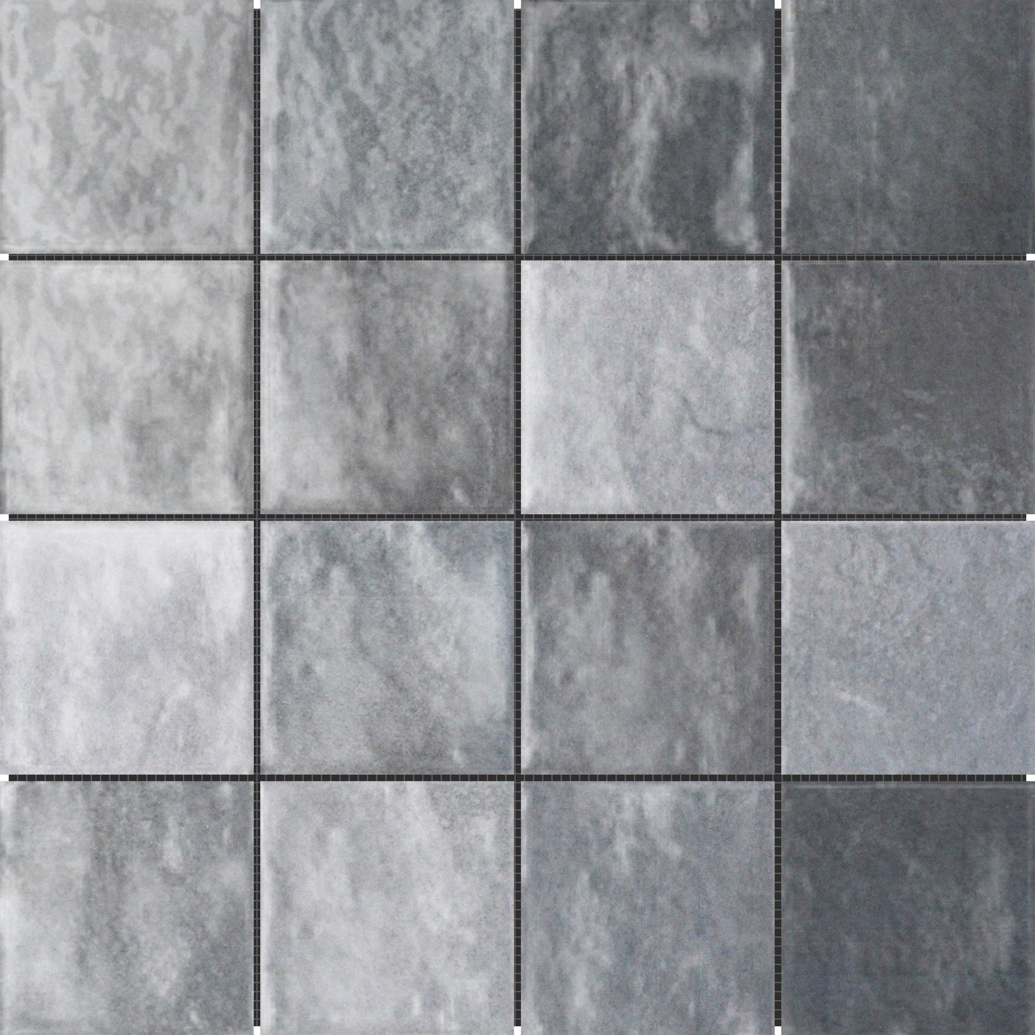 Zellige Glazed Ceramic Grey Mix 3"x3" | Garcia Imported Tile
