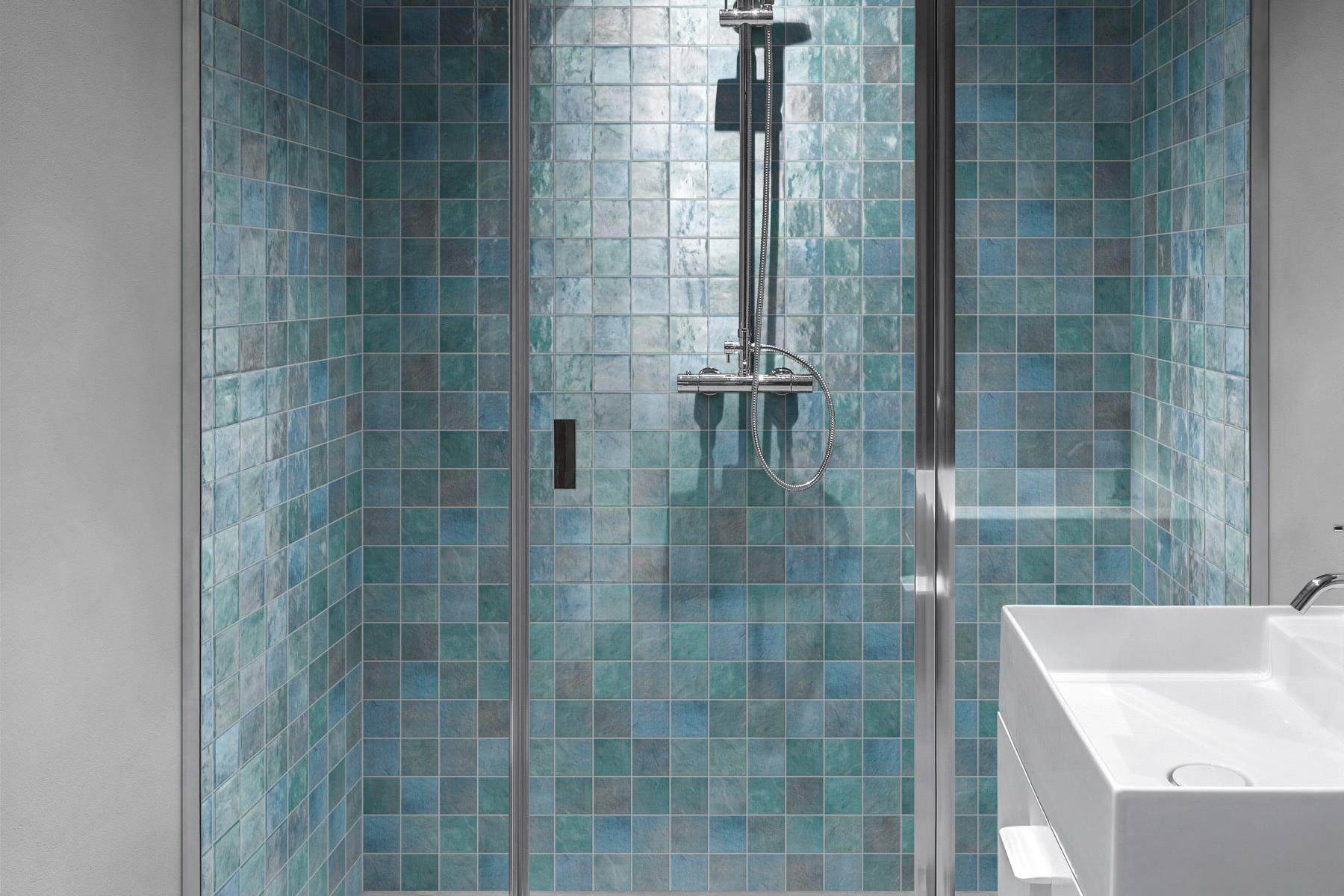 Zellige Glazed Ceramic Soft Blue Mix 3 | Garcia Imported Tile