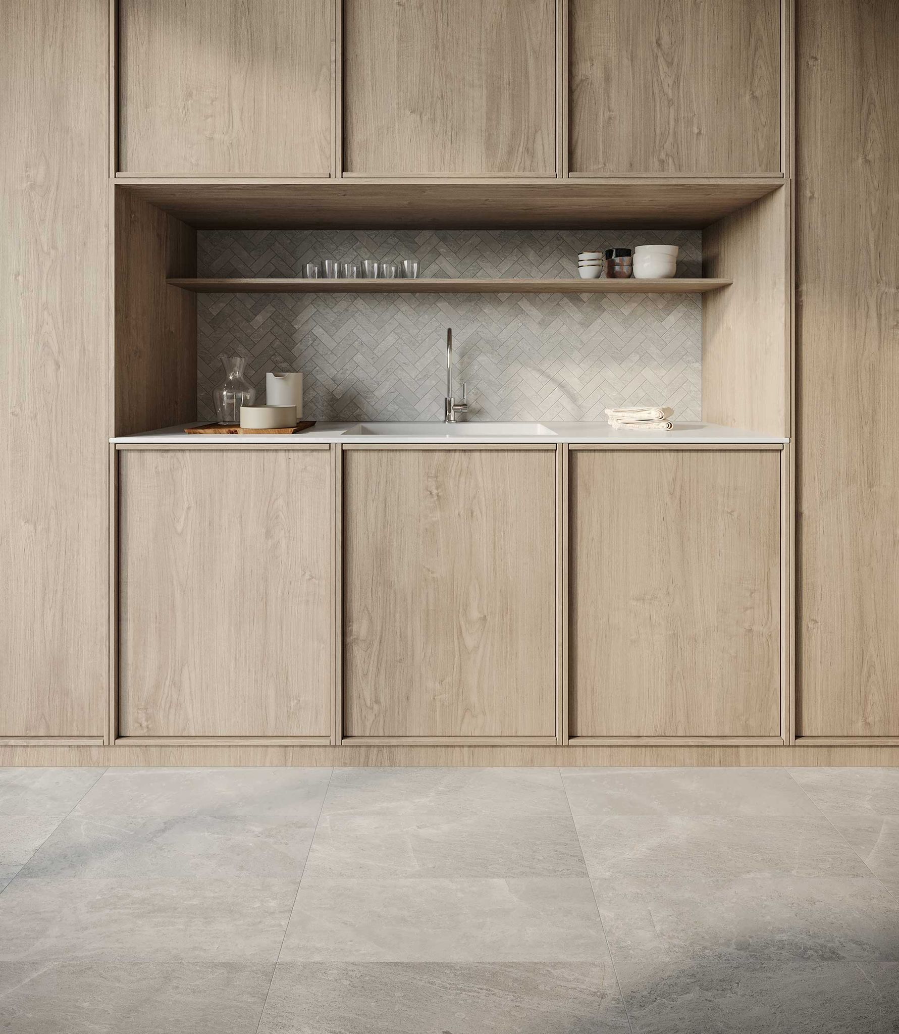 Anciano Grigio 1.25x4 Herringbone Mosaic | Garcia Imported Tile