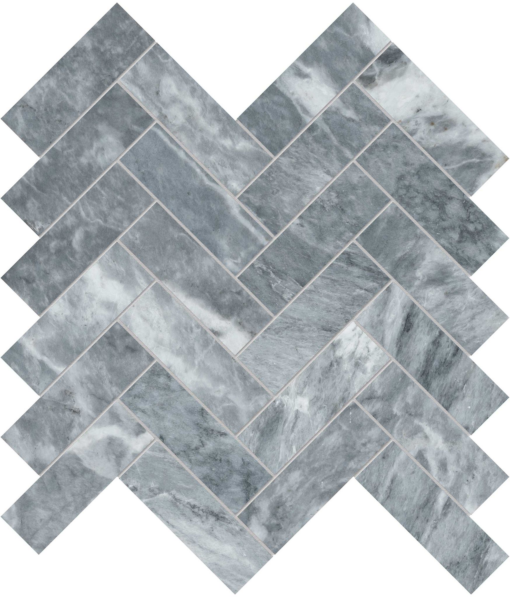 Aqua Intenso 1.25x4 Herringbone Mosaic | Garcia Imported Tile