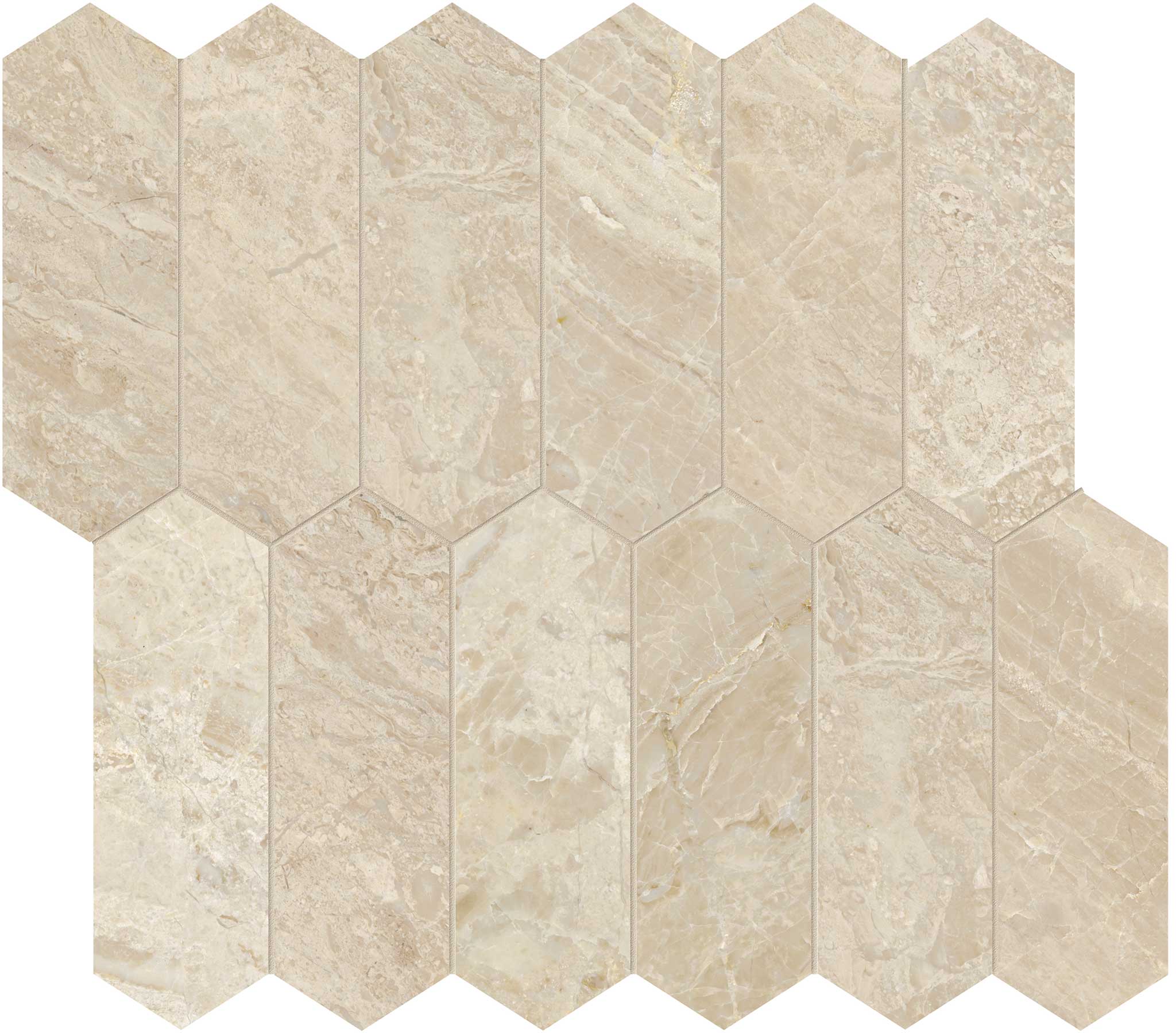 Impero Reale 2x6 Polished Picket Mosaic | Garcia Imported Tile