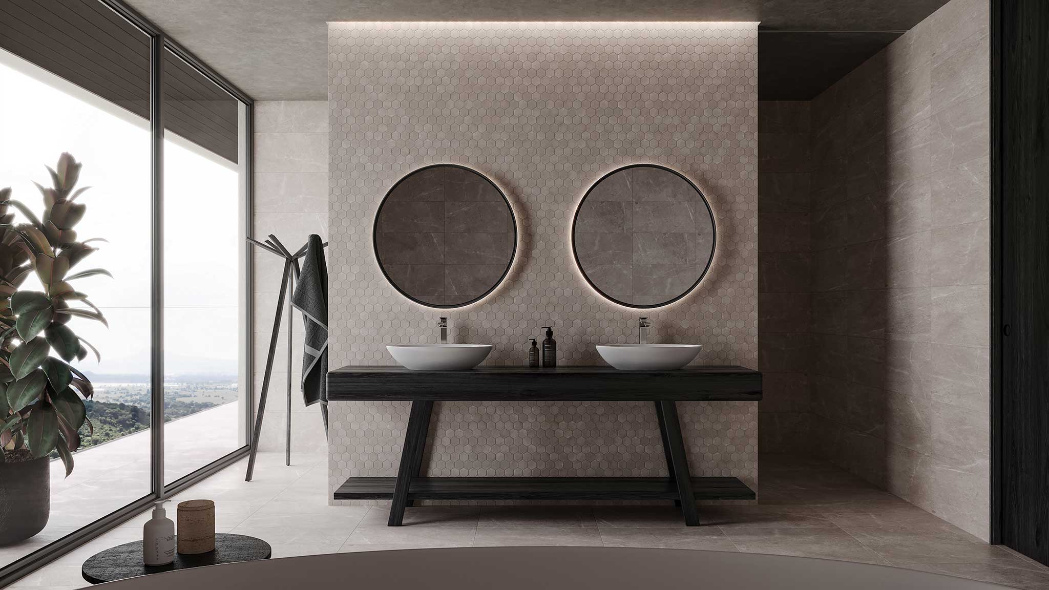 Ritz Gray 2 Hexagon Mosaic | Garcia Imported Tile