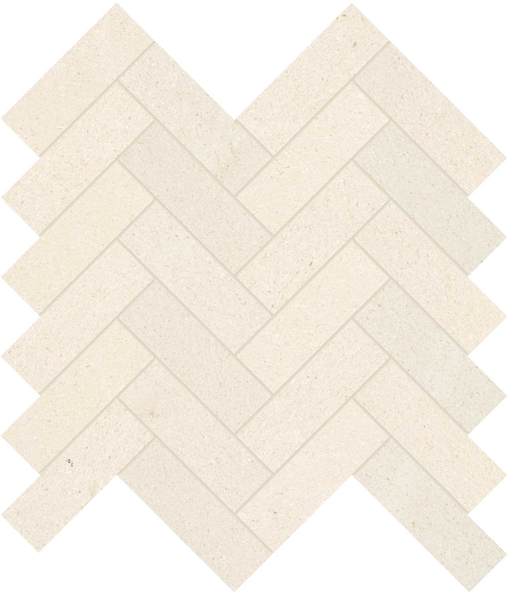 Serene Ivory 1.25x4 Herringbone Mosaic | Garcia Imported Tile