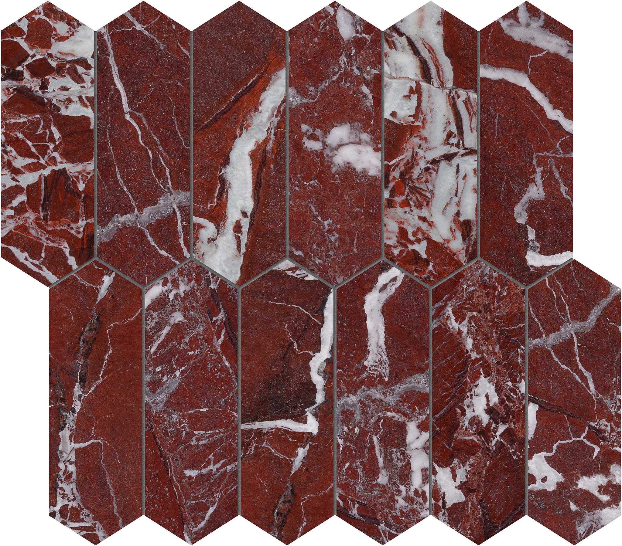 Tuscano Rosso 2x6 Picket Mosaic | Garcia Imported Tile