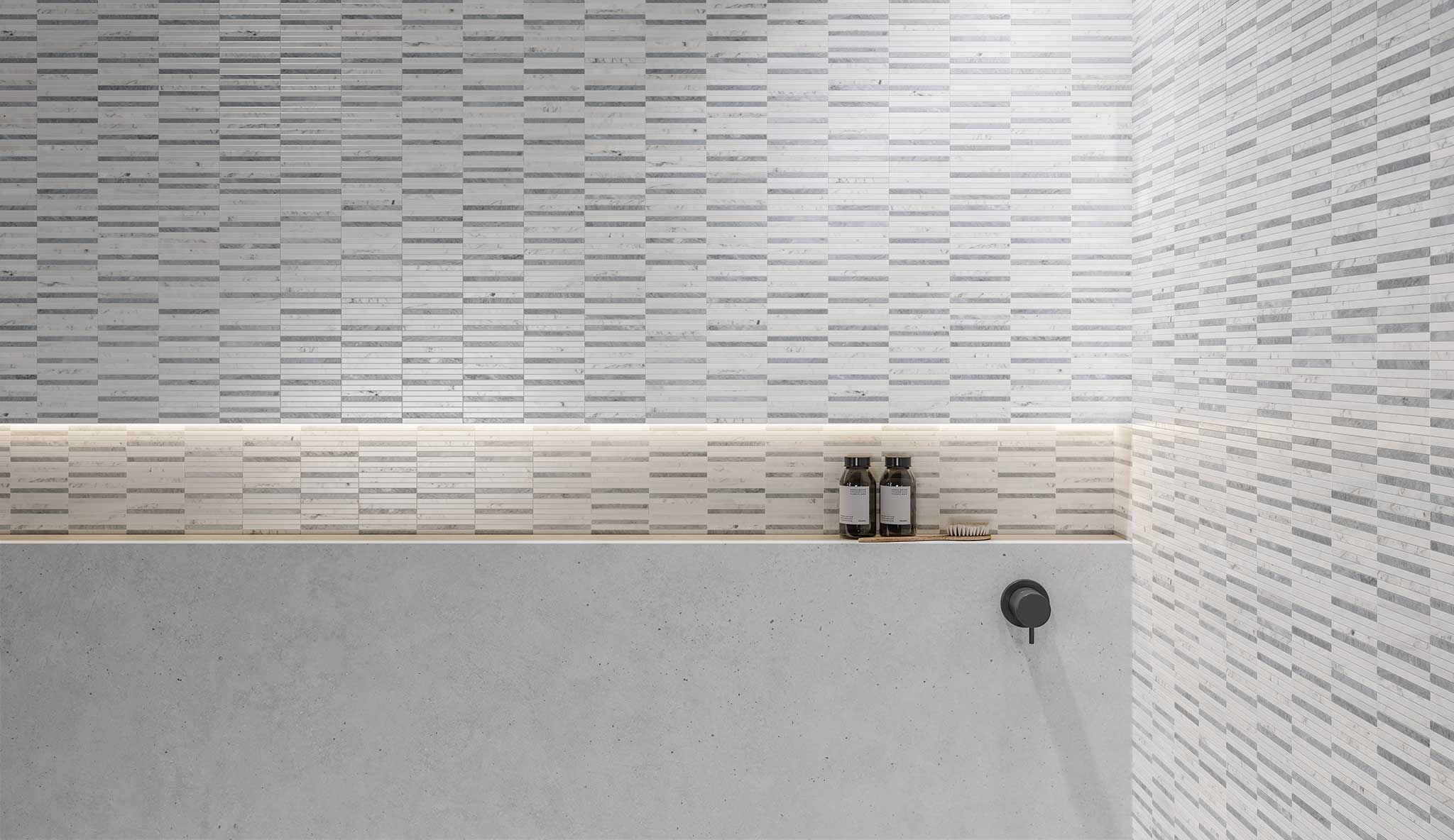 Utopio .5x6 Stacked Polar Mosaic | Garcia Imported Tile