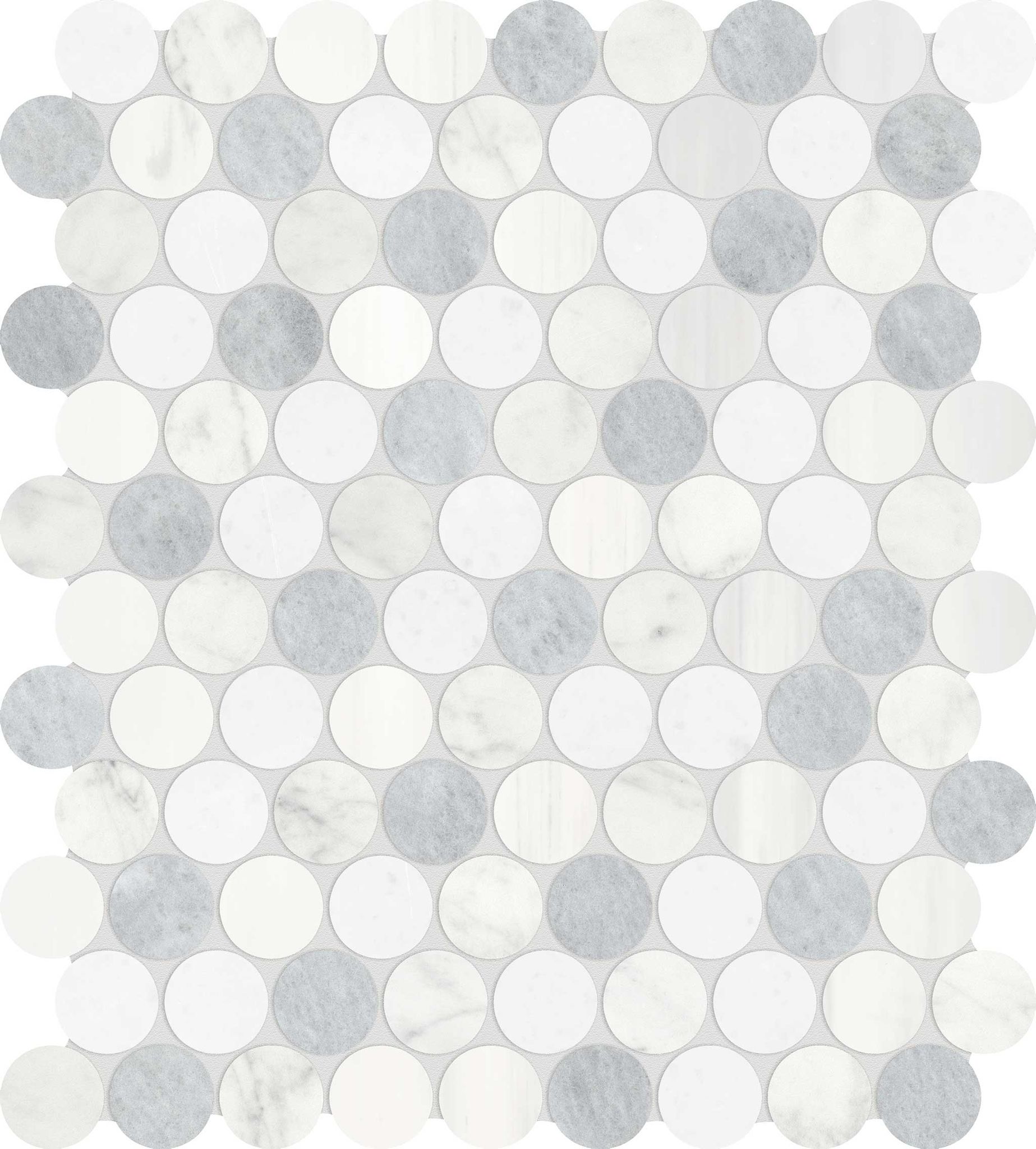 Utopio 1.25 Penny Round Polar Mosaic | Garcia Imported Tile