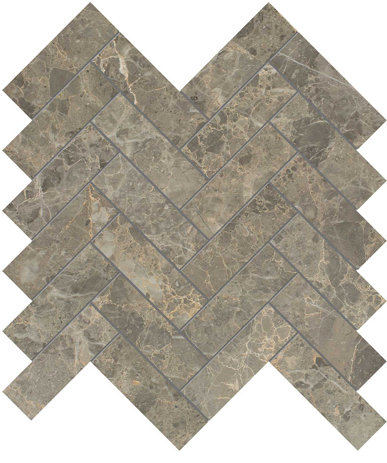 Velutto Ash 1.25x4 Herringbone Mosaic | Garcia Imported Tile