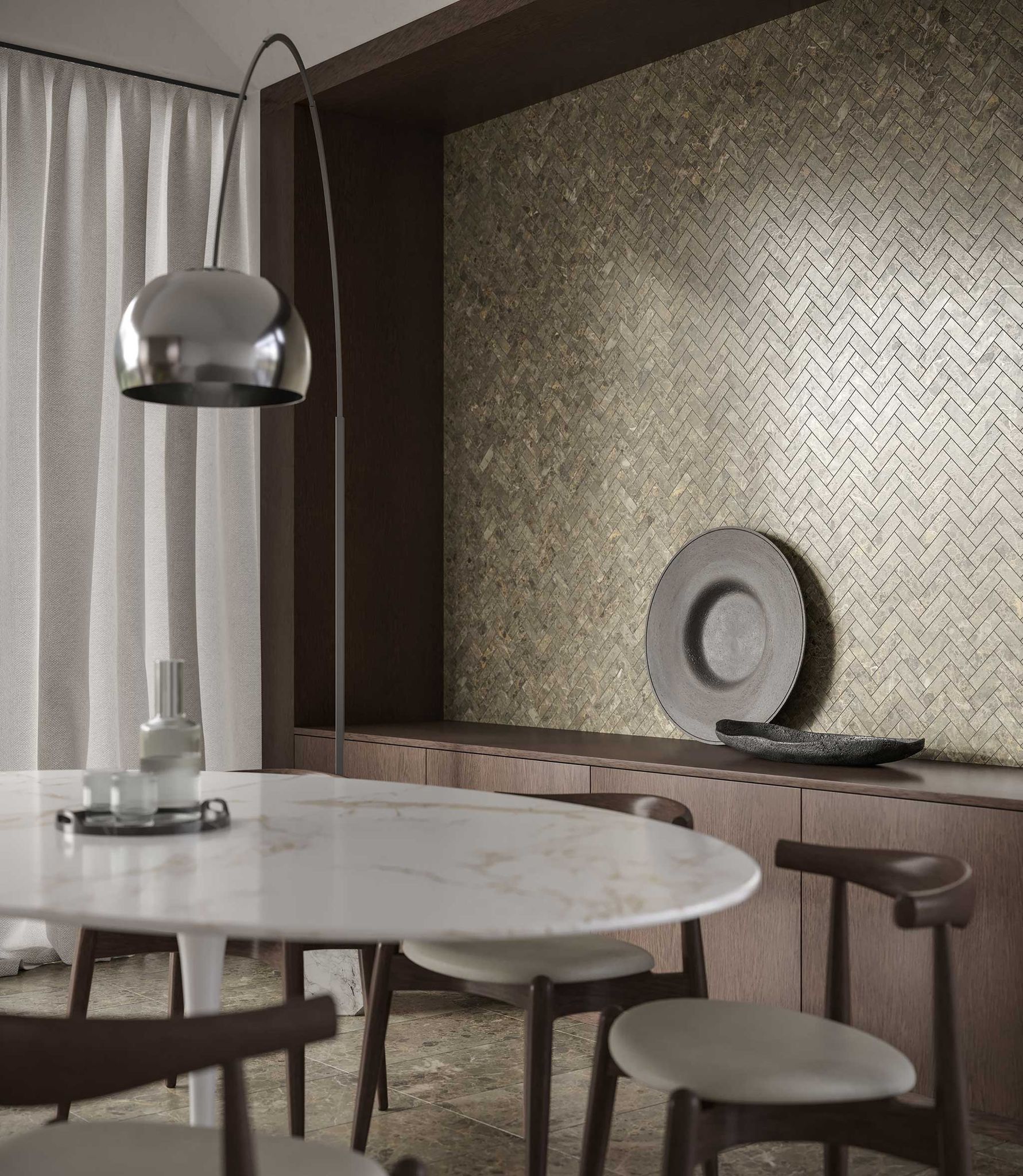 Velutto Ash 1.25x4 Herringbone Mosaic | Garcia Imported Tile