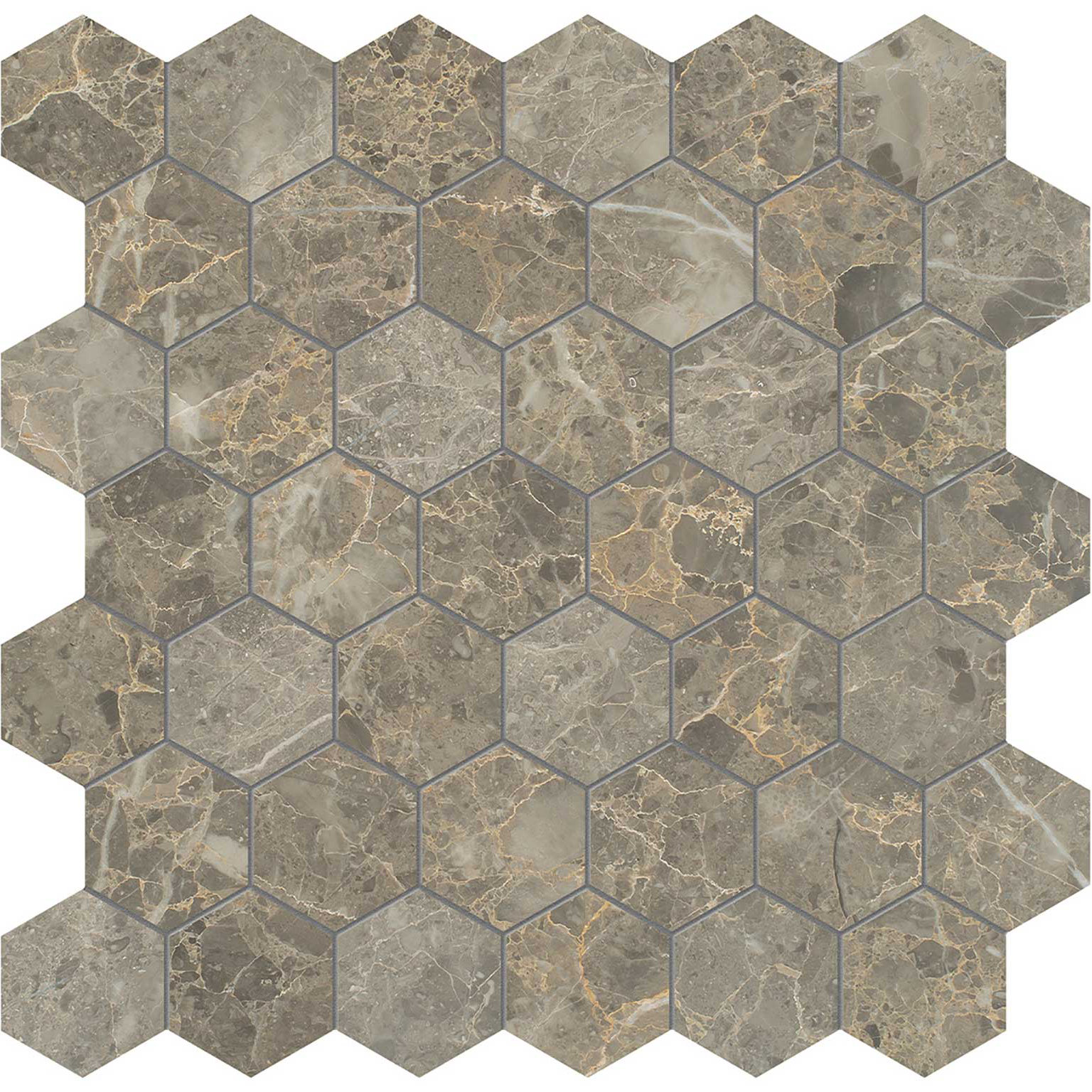 Velutto Ash 2 Hexagon Mosaic | Garcia Imported Tile