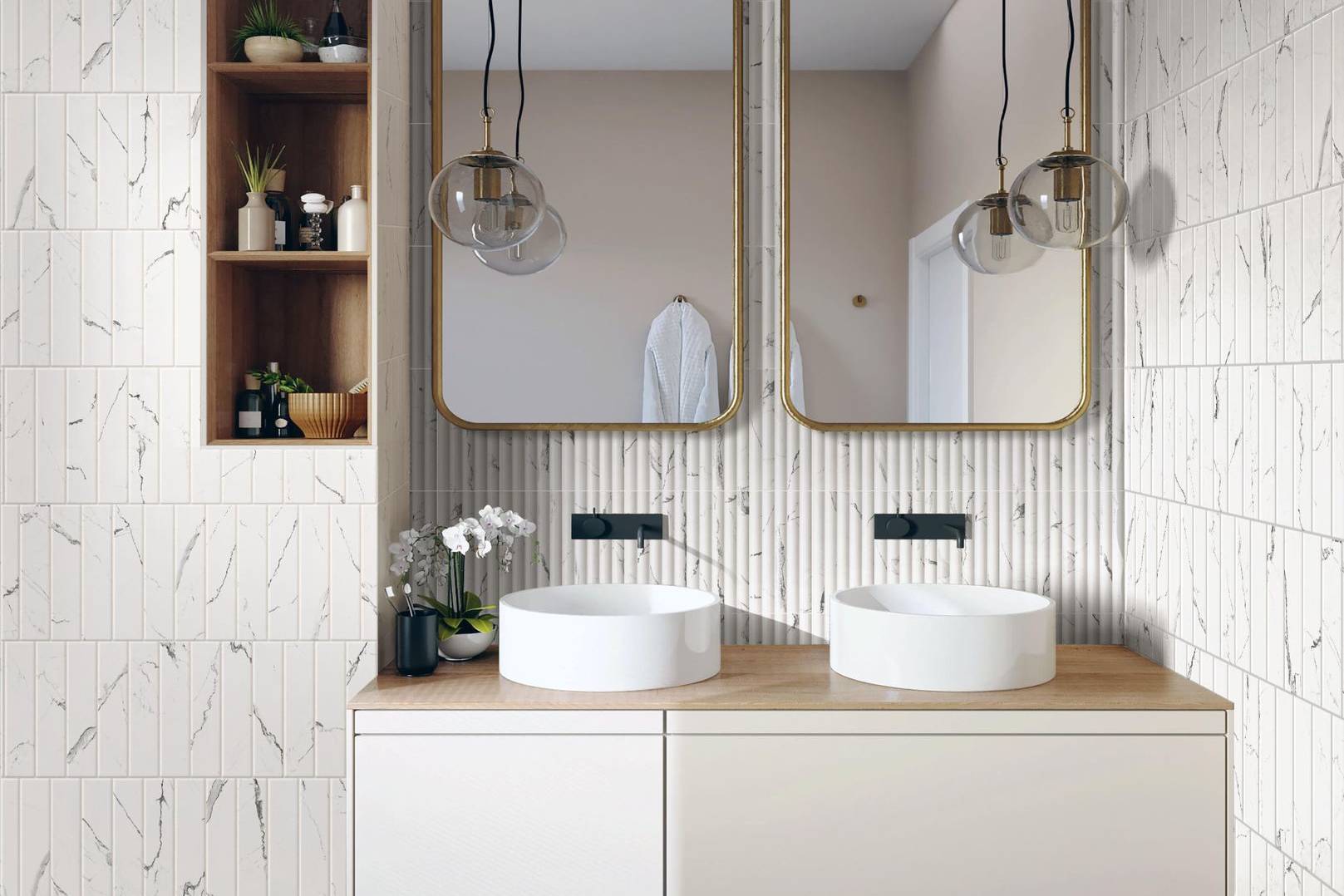 Obsession Statuario % Nero | Garcia Imported Tile