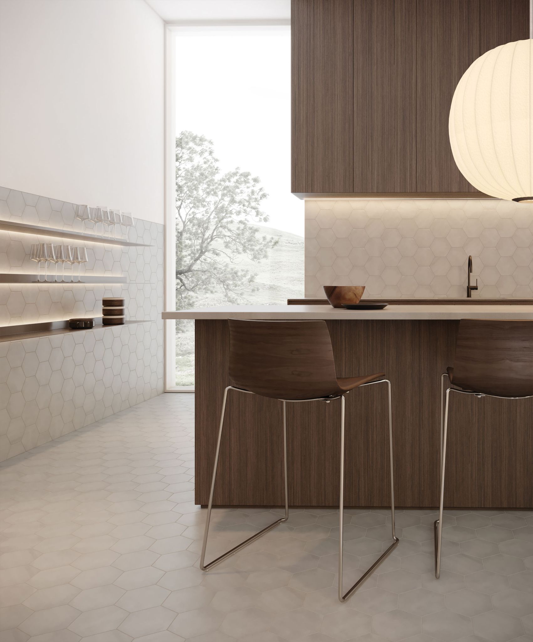 Form 7" Hexagon Ice | Garcia Imported Tile