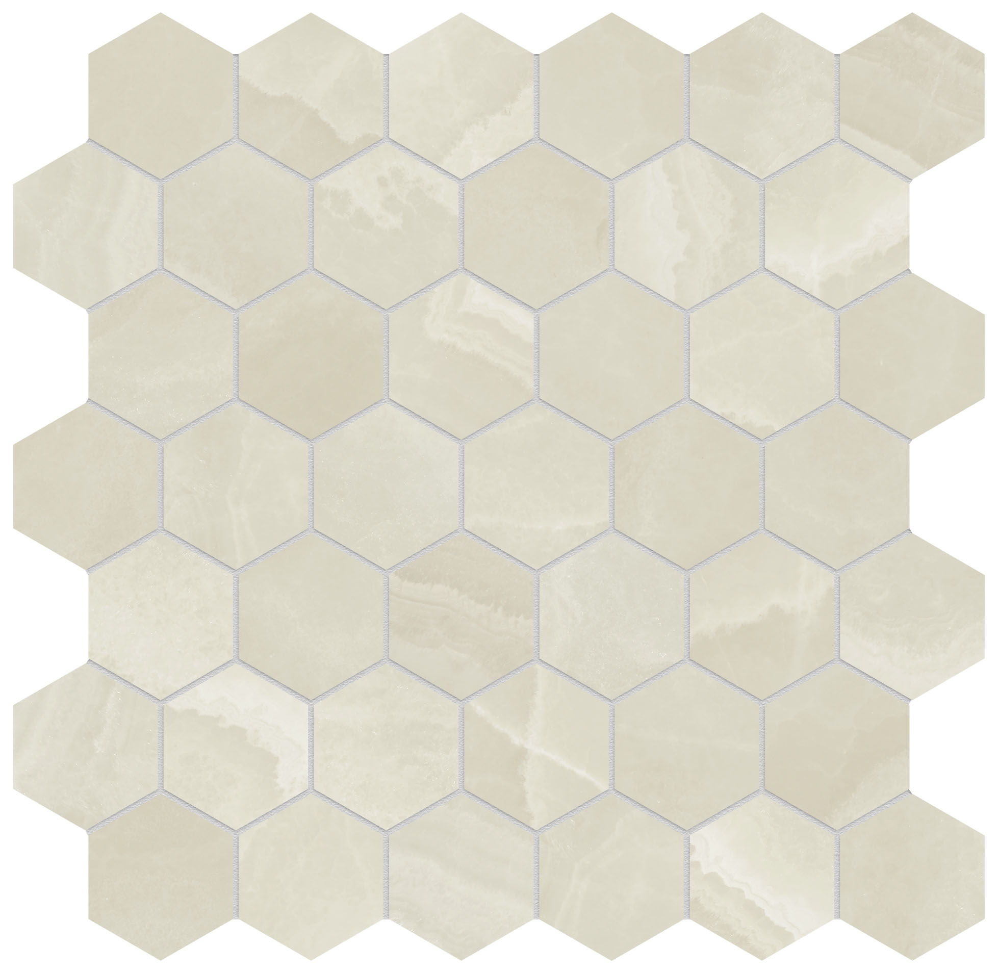 Lustra 2" Hex Onyx Crema Honed | Garcia Imported Tile