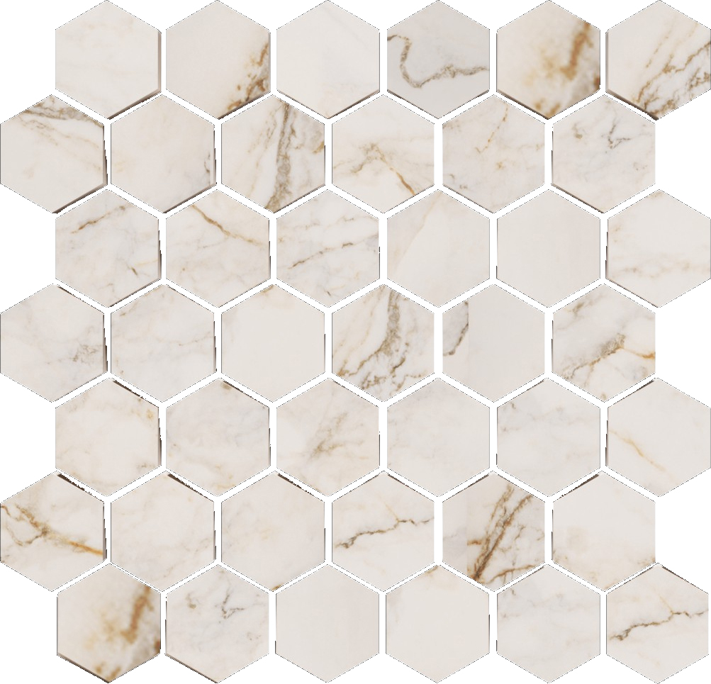 Treasure II Perfect Calacatta 2" Hex Carved | Garcia Imported Tile