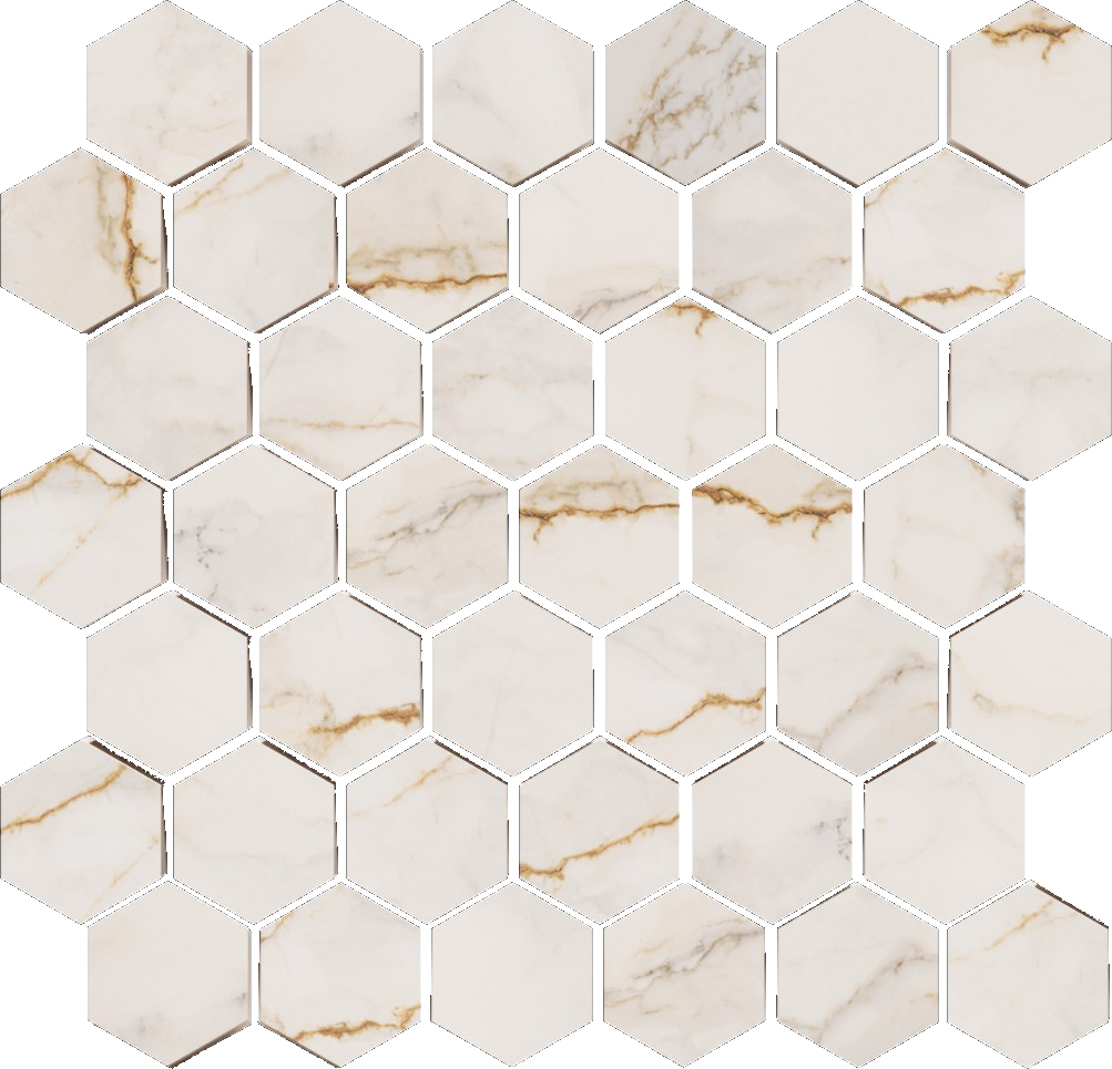 Treasure II Perfect Calacatta 2" Hex Polished | Garcia Imported Tile
