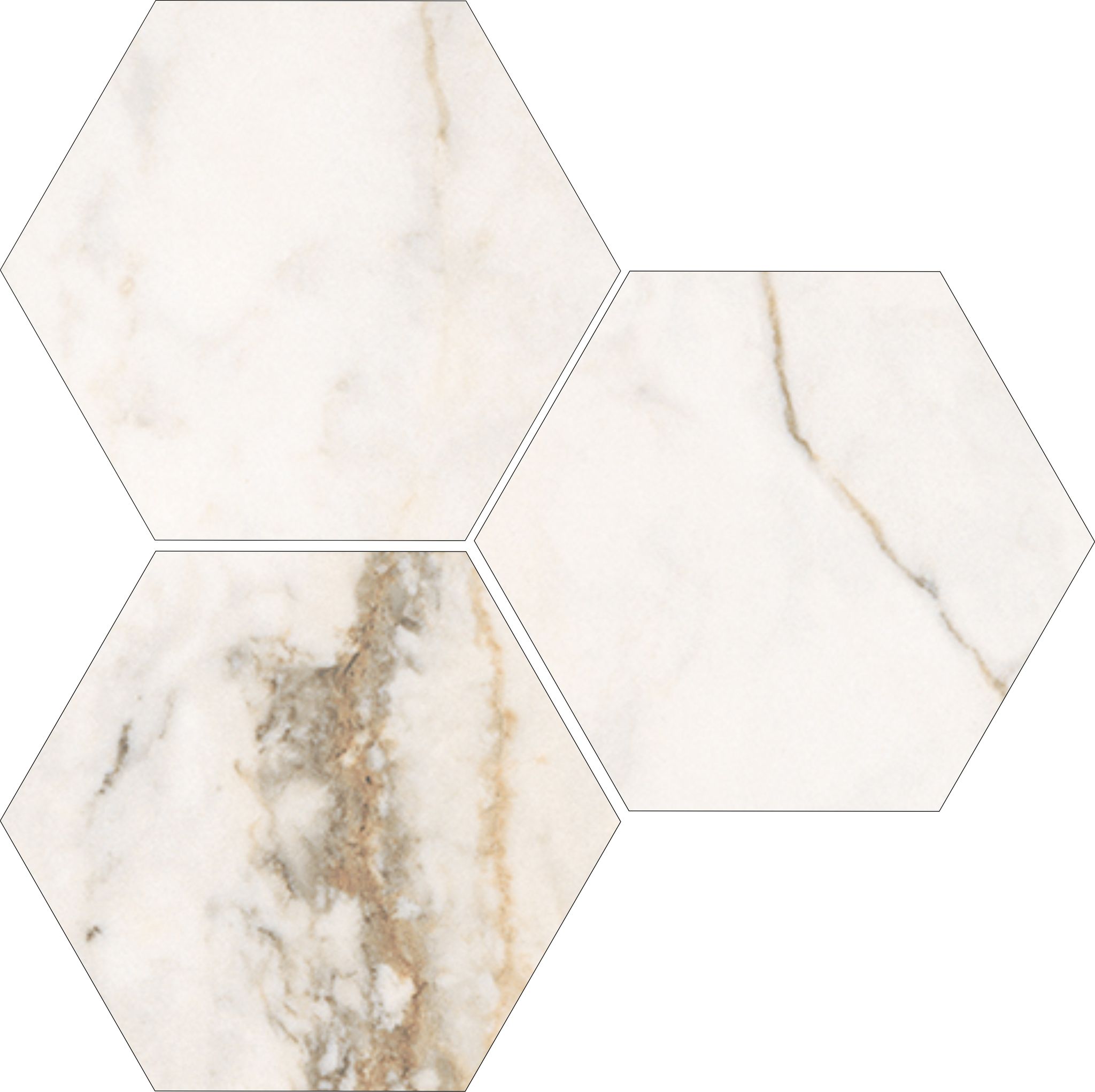 Treasure II Perfect Calacatta 6" Hex Carved | Garcia Imported Tile